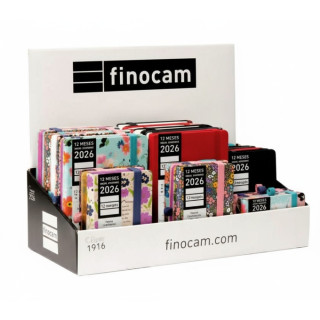 Finocam Minimal Design Expositor con 22 Agendas Minimal Surtidas en Catalan - Anual 2026 - Color Surtidos