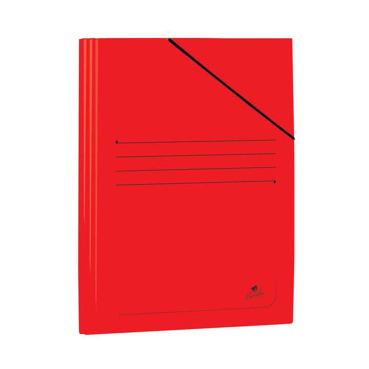 Mariola Carpeta de Carton Plastificado Folio 500gr/m2 - Medidas 34x25cm - Cierre con Goma Elastica - Color Rojo