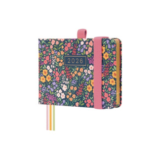 Finocam Minimal Design Agenda - Anual 2026 - Tapa Dura - Cierre con Goma Elastica - Formato M0 - 108x16x77mm - Semana Vista en