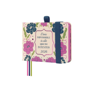 Finocam Minimal Design Agenda en Catalan - Anual 2026 - Tapa Dura - Cierre con Goma Elastica - Formato M0 - 108x16x77mm - Seman