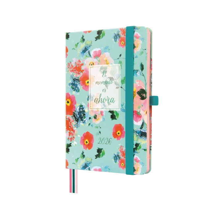 Finocam Minimal Design Agenda - Anual 2026 - Tapa Dura - Cierre con Goma Elastica - Formato M4 - 124x15x174mm - Semana Vista Ho