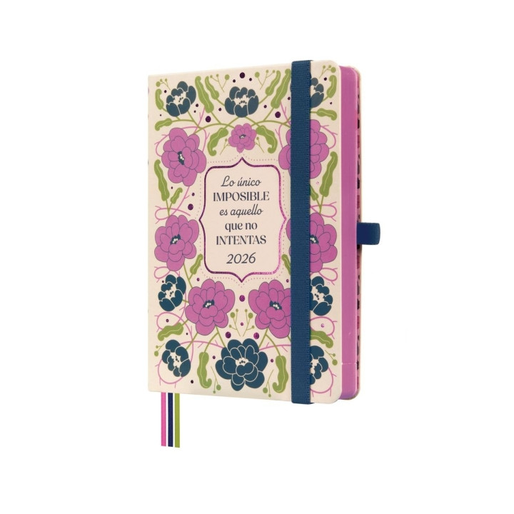 Finocam Minimal Design Agenda - Anual 2026 - Tapa Dura - Cierre con Goma Elastica - Formato M4 - 124x25x174mm - 1 Dia por Pagin