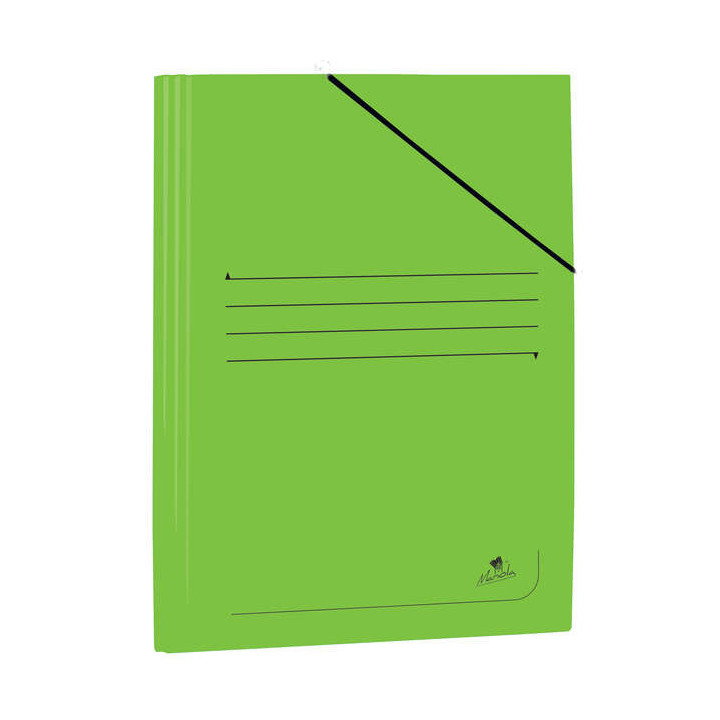 Mariola Carpeta de Carton Plastificado Folio 500gr/m2 - Medidas 34x25cm - Cierre con Goma Elastica - Color Verde