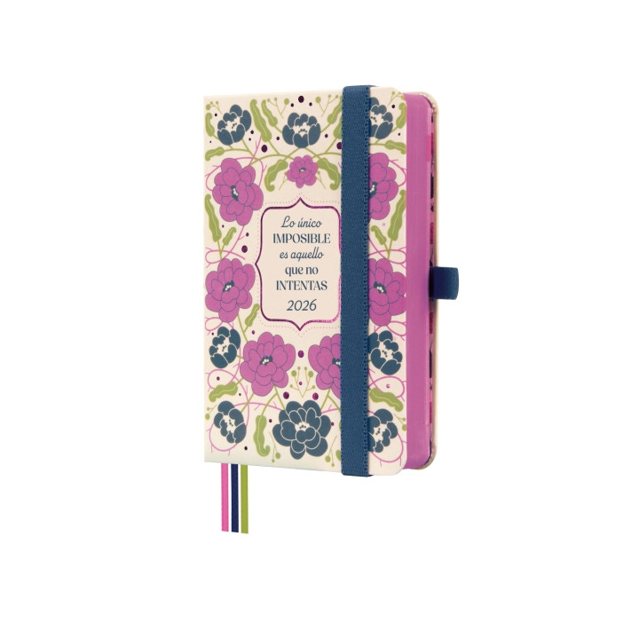 Finocam Minimal Design Agenda - Anual 2026 - Tapa Dura - Cierre con Goma Elastica - Formato M2 - 86x25x132mm - 1 Dia por Pagina