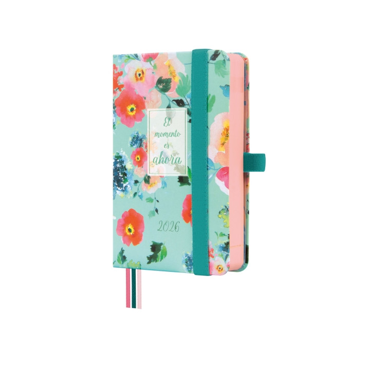 Finocam Minimal Design Agenda - Anual 2026 - Tapa Dura - Cierre con Goma Elastica - Formato M2 - 86x25x132mm - 1 Dia por Pagina