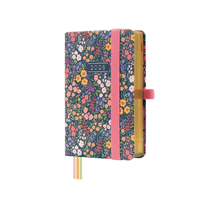 Finocam Minimal Design Agenda - Anual 2026 - Tapa Dura - Cierre con Goma Elastica - Formato M2 - 86x25x132mm - 1 Dia por Pagina