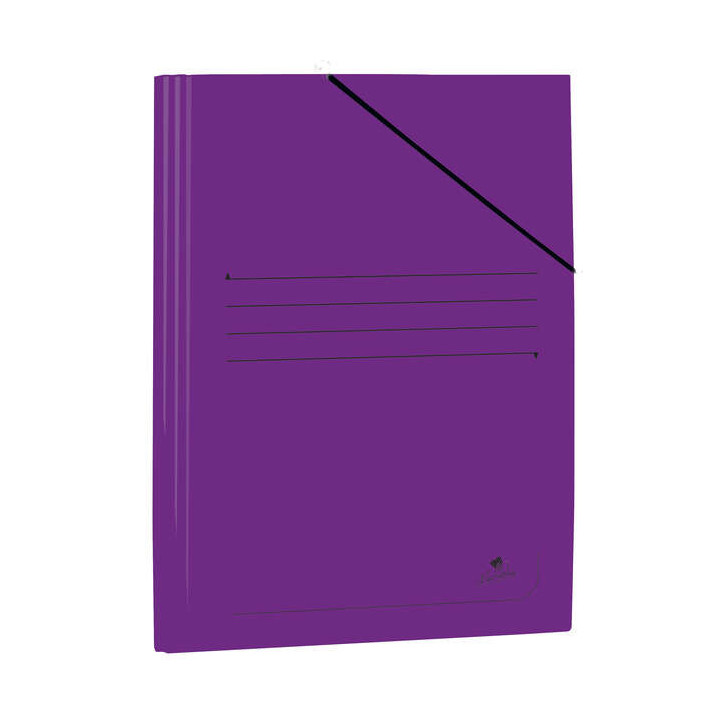 Mariola Carpeta de Carton Plastificado Folio 500gr/m2 - Medidas 34x25cm - Cierre con Goma Elastica - Color Violeta