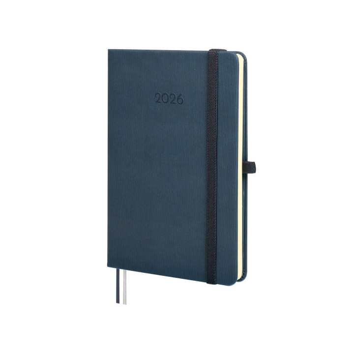 Finocam Minimal Textura Agenda - Anual 2026 - Tapa Dura - Cierre con Goma Elastica - Formato M4 - 124x16x174mm - Semana Vista H