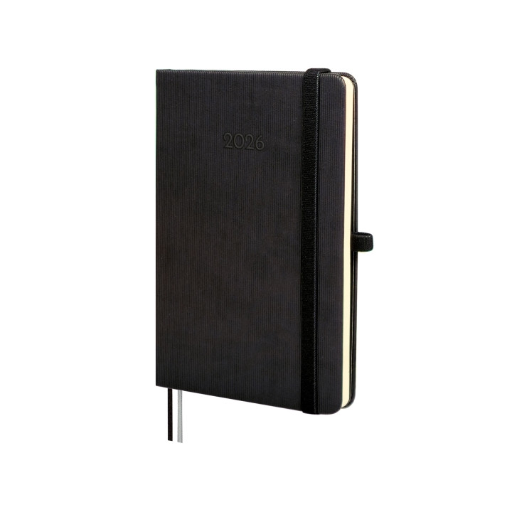 Finocam Minimal Textura Agenda - Anual 2026 - Tapa Dura - Cierre con Goma Elastica - Formato M4 - 124x16x174mm - Semana Vista H