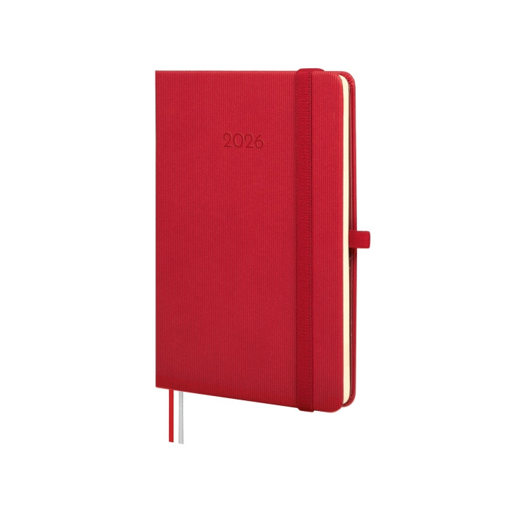 Finocam Minimal Textura Agenda en Catalan - Anual 2026 - Tapa Dura - Cierre con Goma Elastica - Formato M4 - 124x16x174mm - Sem