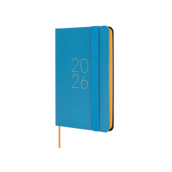 Finocam Flexi Lisa Agenda - Anual 2026 - Tapa Blanda - Formato F2 - 85x13x130mm - Semana Vista Horizontal - Color Azul