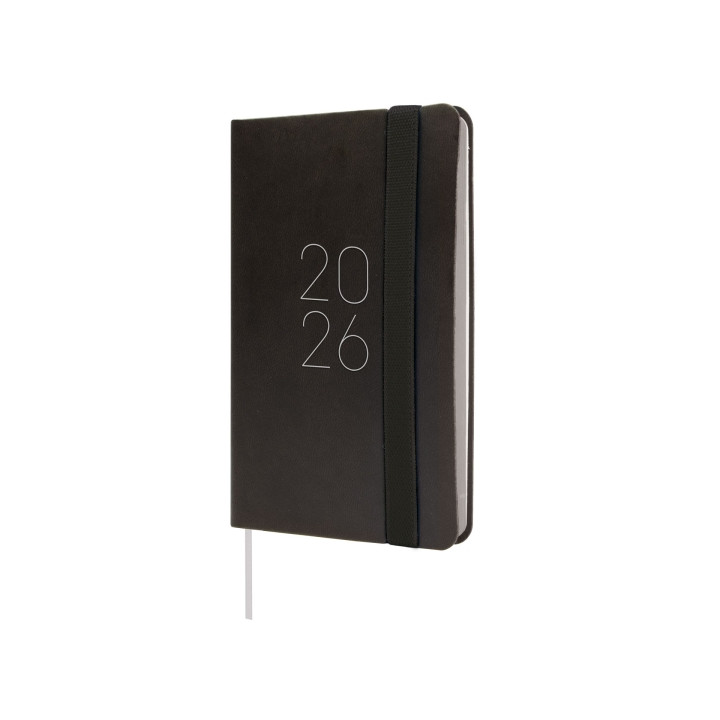 Finocam Flexi Lisa Agenda en Catalan - Anual 2026 - Tapa Blanda - Formato F2 - 85x13x130mm - Semana Vista Horizontal - Color Ne