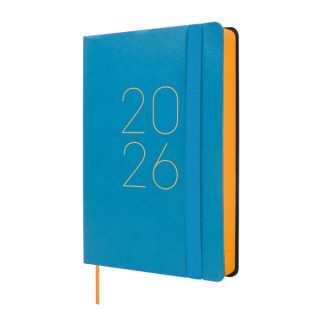 Finocam Flexi Lisa Agenda - Anual 2026 - Tapa Blanda - Formato F4 - 120x23x172mm - 1 Dia por Pagina - Color Azul