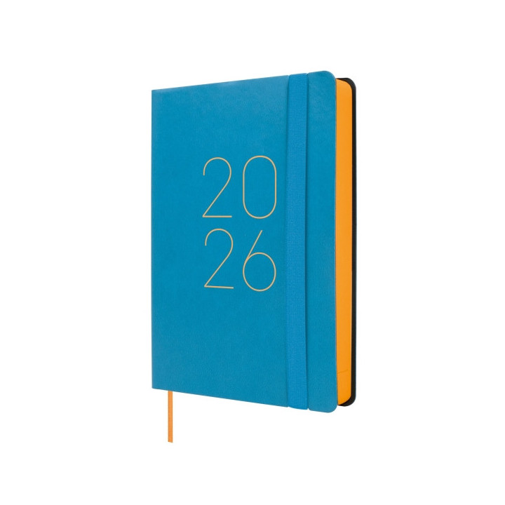 Finocam Flexi Lisa Agenda - Anual 2026 - Tapa Blanda - Formato F4 - 120x23x172mm - 1 Dia por Pagina - Color Azul