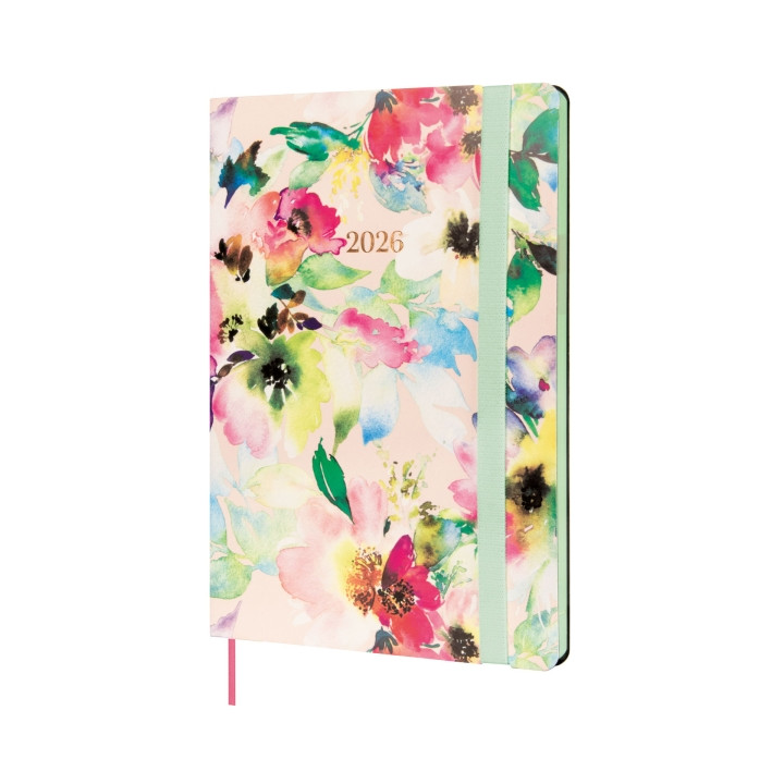 Finocam Flexi Joy Agenda - Anual 2026 - Tapa Blanda - Formato FA5 - 151x13x214mm - Semana Vista en Vertical - Tematica de Flore