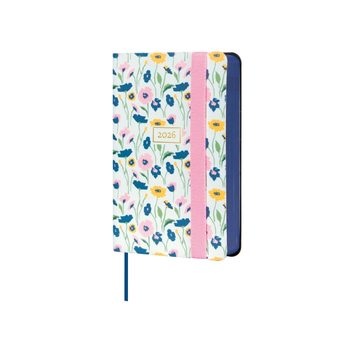 Finocam Flexi Joy Agenda - Anual 2026 - Tapa Blanda - Formato F2 - 85x23x130mm - 1 Dia por Pagina - Tematica de Flores