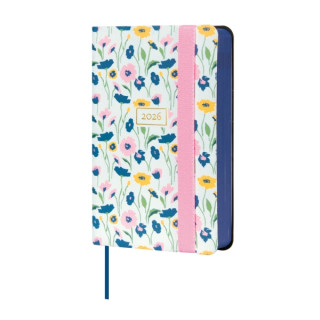 Finocam Flexi Joy Agenda en Catalan - Anual 2026 - Tapa Blanda - Formato F2 - 85x23x130mm - 1 Dia por Pagina - Tematica de Flor