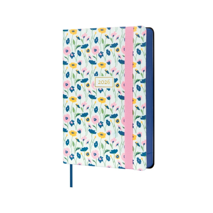 Finocam Flexi Joy Agenda - Anual 2026 - Tapa Blanda - Formato F4 - 120x23x172mm - 1 Dia por Pagina - Tematica de Flores