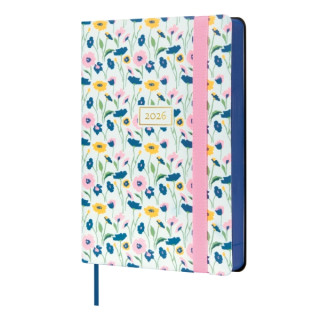 Finocam Flexi Joy Agenda en Catalan - Anual 2026 - Tapa Blanda - Formato F4 - 120x23x172mm - 1 Dia por Pagina - Tematica de Flo