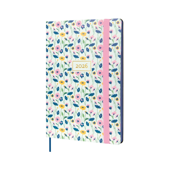 Finocam Flexi Joy Agenda - Anual 2026 - Tapa Blanda - Formato FA5 - 151x23x214mm - 1 Dia por Pagina - Tematica de Flores