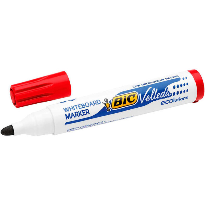 Bic Velleda 1701 ECOlutions Marcadores para Pizarra - Punta Redonda - Trazo de 1.5 mm - Tinta con Base de Alcohol - Ecologico -