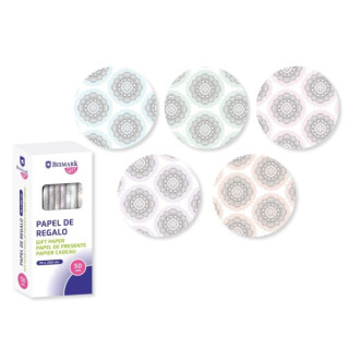 Bismark Mandalas Rollo de Papel Regalo - Medidas 70cmx200cm - 5 Diseños Diferentes