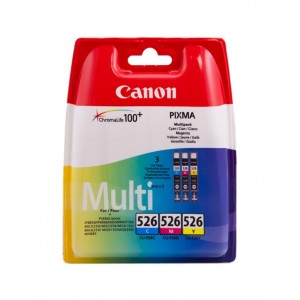 Canon cli526 pack de 3 cartuchos de tinta originales - cian