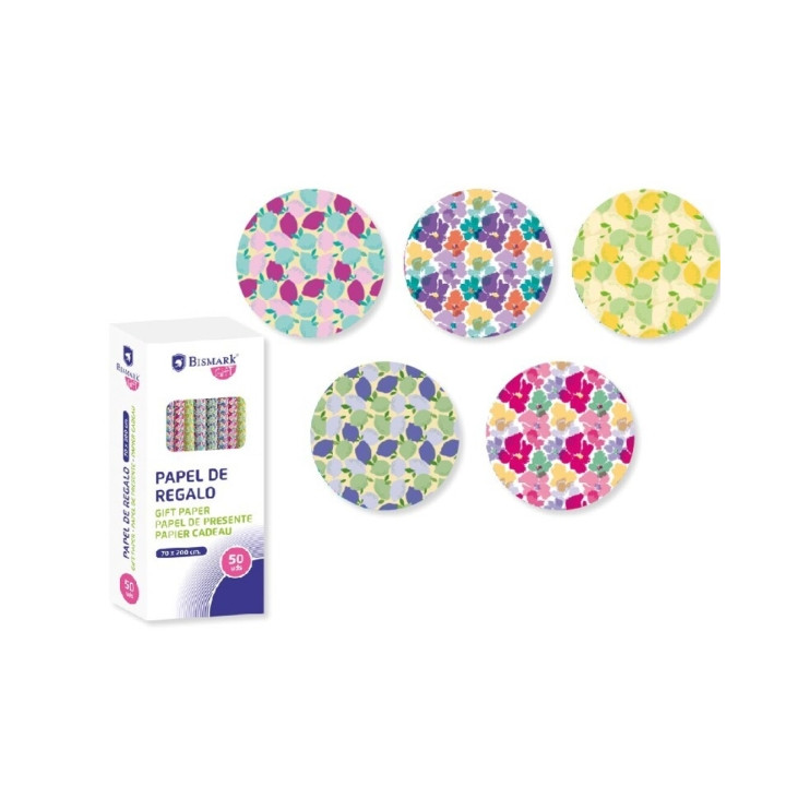 Bismark Tropical Rollo de Papel Regalo - Medidas 70cmx200cm - 5 Diseños Diferentes