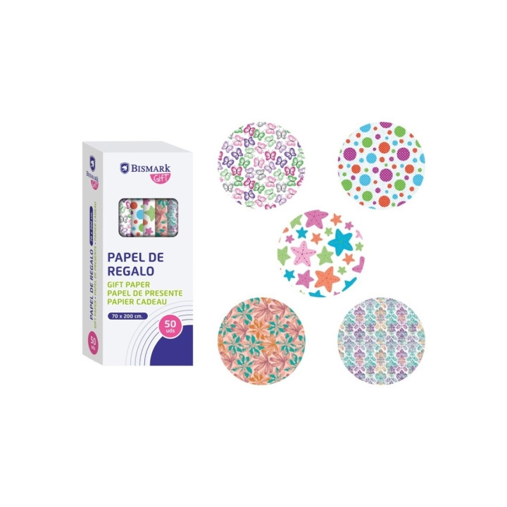 Bismark Momentos Especiales Rollo de Papel Regalo - Medidas 70cmx200cm - 5 Diseños Diferentes