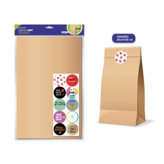 Bismark Pack de 10 Sobres Papel Kraft 50grs con 10 Pegatinas para Cierre - Medidas 30x47x8cm - Ideal para Regalos - Color Marro
