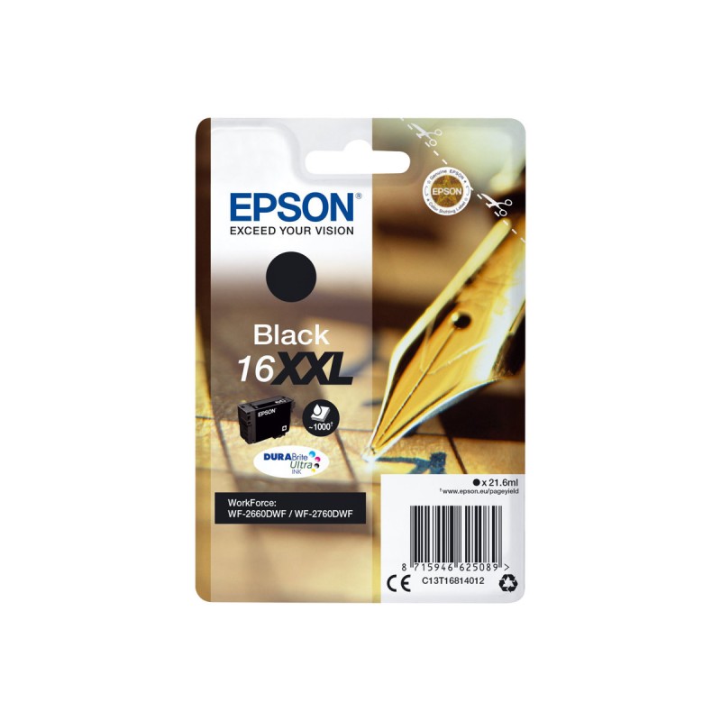 Epson t1681 (16xxl) negro cartucho de tinta original - c13t16814012 Epson t1681 (16xxl) negro cartucho de tinta original - c13t16814012