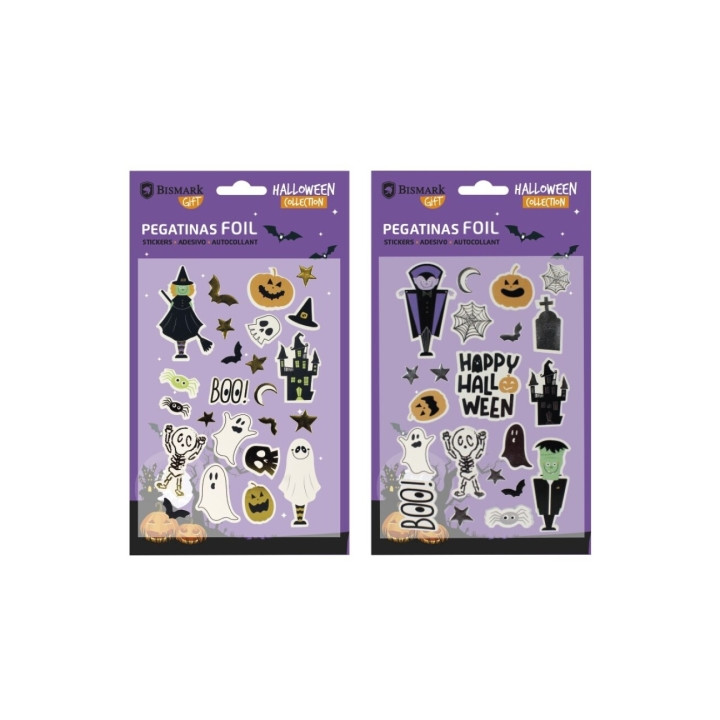 Bismark Pack con Pegatinas para Halloween Foil - Autoadhesivas - 2 Diseños Aleatorios