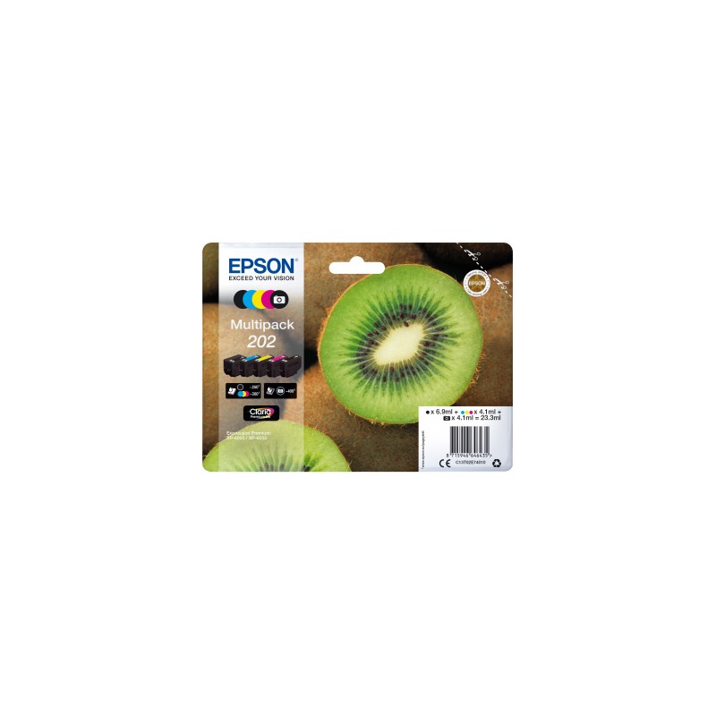 Epson 202 pack de 5 cartuchos de tinta originales - c13t02e74010