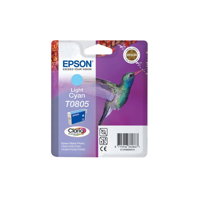 Epson t0805 cyan light cartucho de tinta original - c13t08054011 Epson t0805 cyan light cartucho de tinta original - c13t08054011