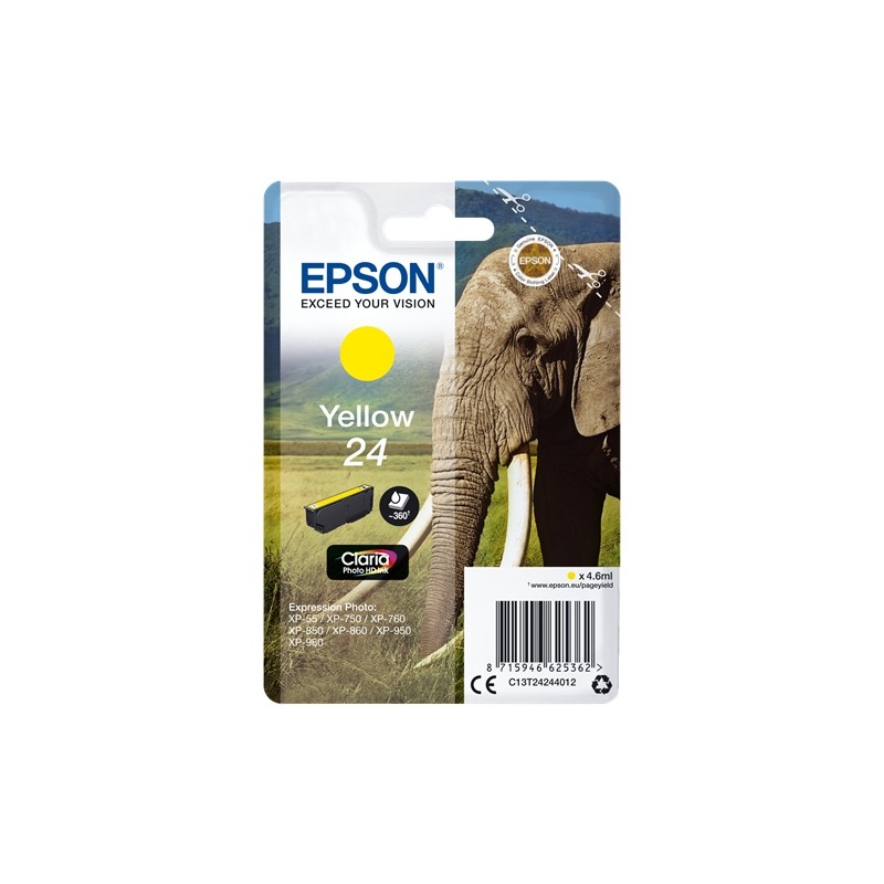 Epson t2424 (24) amarillo cartucho de tinta original - c13t24244012 Epson t2424 (24) amarillo cartucho de tinta original - c13t24244012