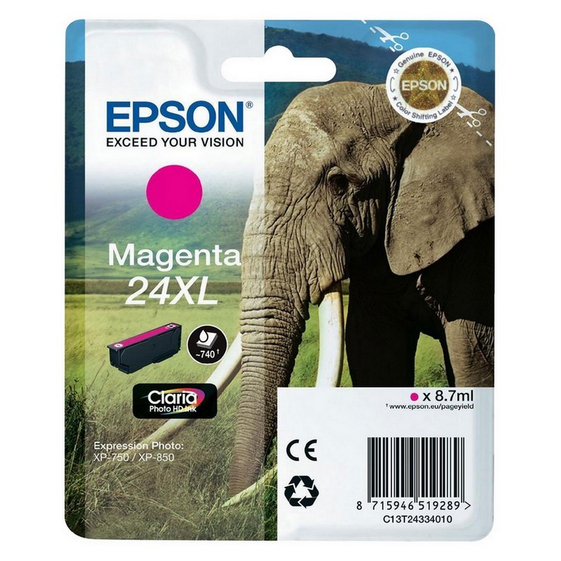 Epson t2433 (24xl) magenta cartucho de tinta original - c13t24334012 Epson t2433 (24xl) magenta cartucho de tinta original - c13t24334012