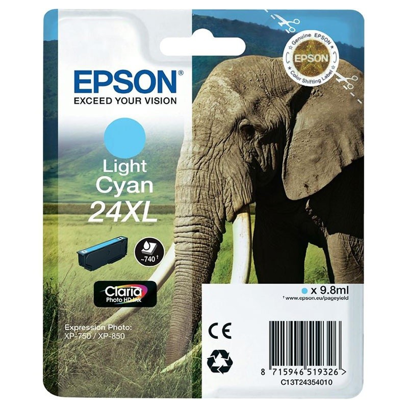 Epson t2435 (24xl) cyan light cartucho de tinta original - c13t24354012 Epson t2435 (24xl) cyan light cartucho de tinta original - c13t24354012