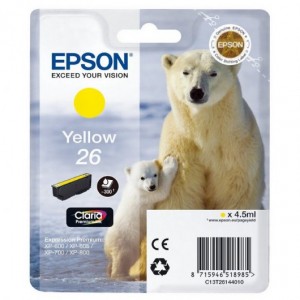 Epson t2614 (26) amarillo cartucho de tinta original - c13t26144012