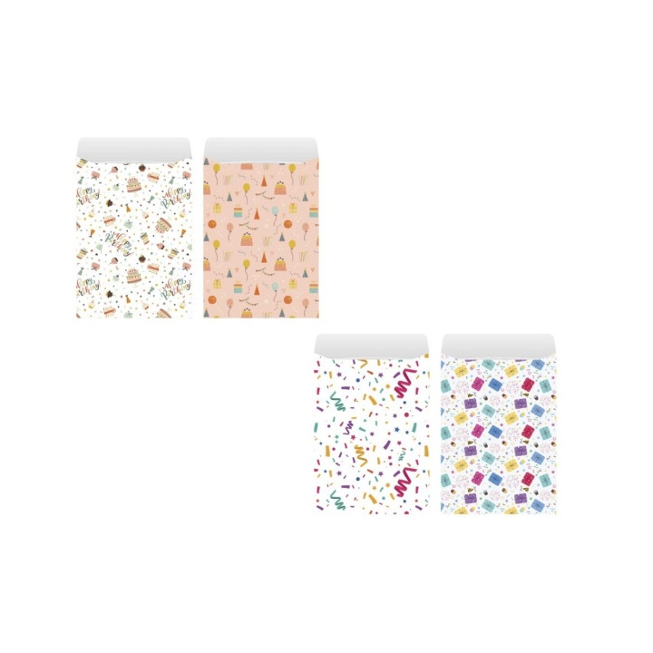 Bismark Pack de 2 Sobres Papel Kraft - Medidas 25x40cm - Ideal para Regalos - 4 Diseños Aleatorios