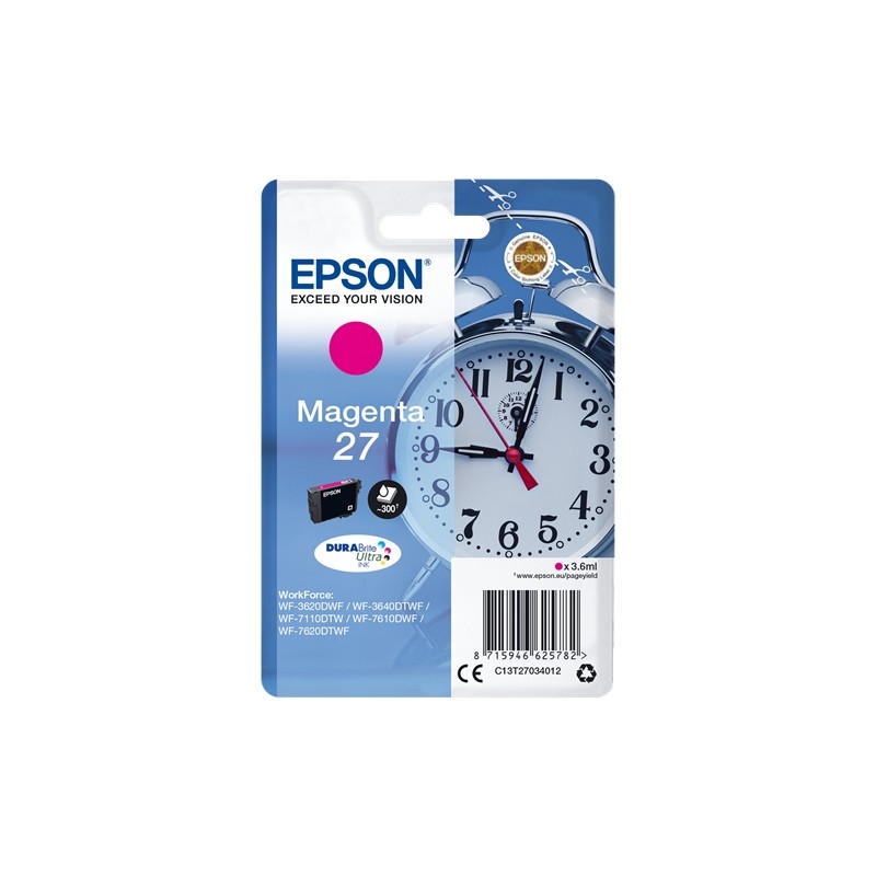 Epson t2703 (27) magenta cartucho de tinta original - c13t27034012 Epson t2703 (27) magenta cartucho de tinta original - c13t27034012