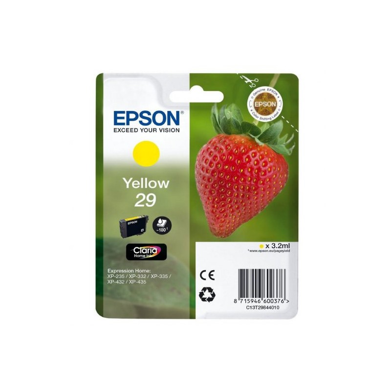 Epson t2984 (29) amarillo cartucho de tinta original - c13t29844012 Epson t2984 (29) amarillo cartucho de tinta original - c13t29844012