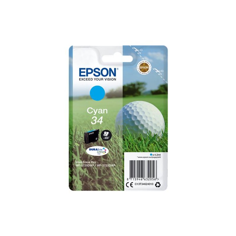 Epson t3462 (34) cyan cartucho de tinta original - c13t34624010 Epson t3462 (34) cyan cartucho de tinta original - c13t34624010