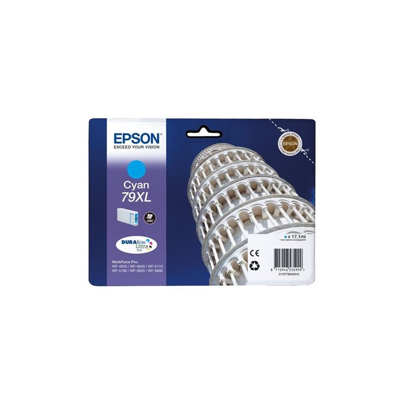 Epson t7902 (79xl) cyan cartucho de tinta original - c13t79024010 Epson t7902 (79xl) cyan cartucho de tinta original - c13t79024010