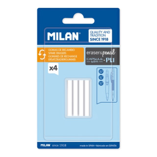 Milan Pack de 4 Gomas de Recambio para Portaminas - Compatible con Capsule