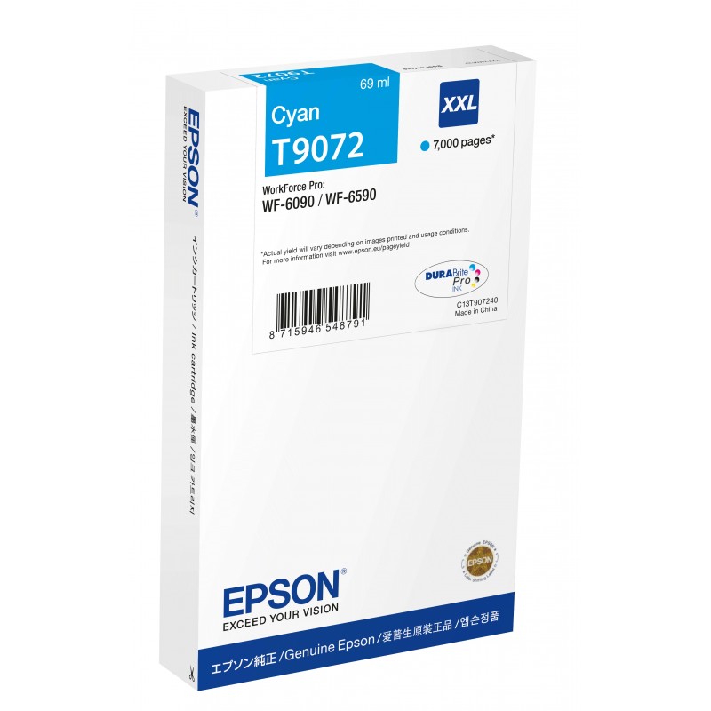 Epson t9072 cyan cartucho de tinta original - c13t907240