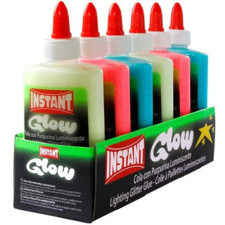 Instant Glow Cola Luminiscente 147ml - Apto para Uso Infantil y/o Domestico - Sin Disolventes - 3 Colores Surtidos Luminiscente