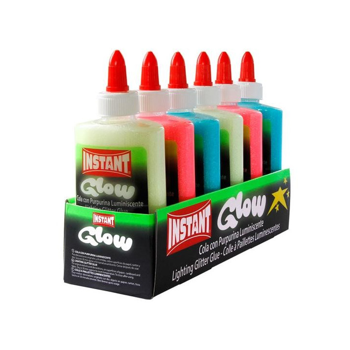 Instant Glow Cola Luminiscente 147ml - Apto para Uso Infantil y/o Domestico - Sin Disolventes - 3 Colores Surtidos Luminiscente
