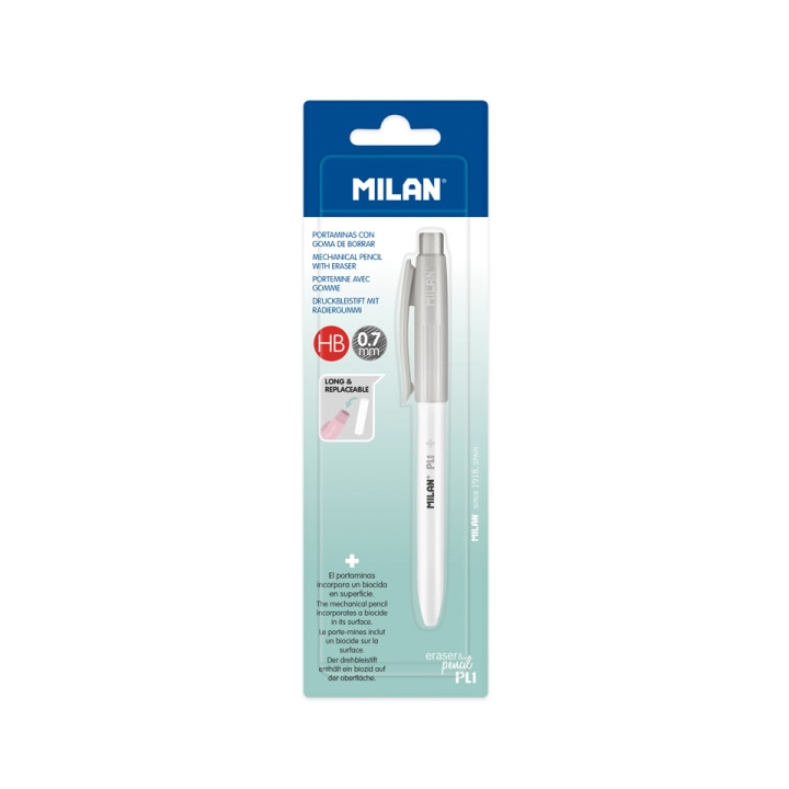 Milan Pl1 + Portaminas 0.7mm - Superficie Antibacteriana - Color Gris