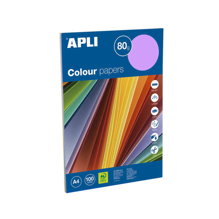 Apli Papel Color Surtido Intenso A4 100 Hojas