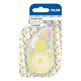 Milan New Look Cinta Correctora Extra-Larga - Presentacion en Blister - 5mm x 15m - Color Amarillo